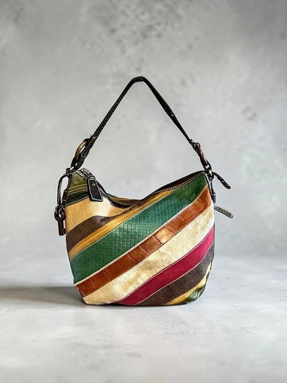 Vintage Multi-Textile Patchwork Shoulder bag | Fossil